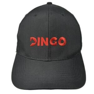 Dingo Strapback Baseball Cap Black One Size Adjustable Embroidered Vented Holes